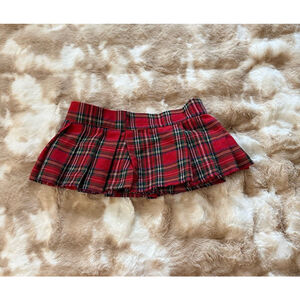Plaid Red Mini Skirt